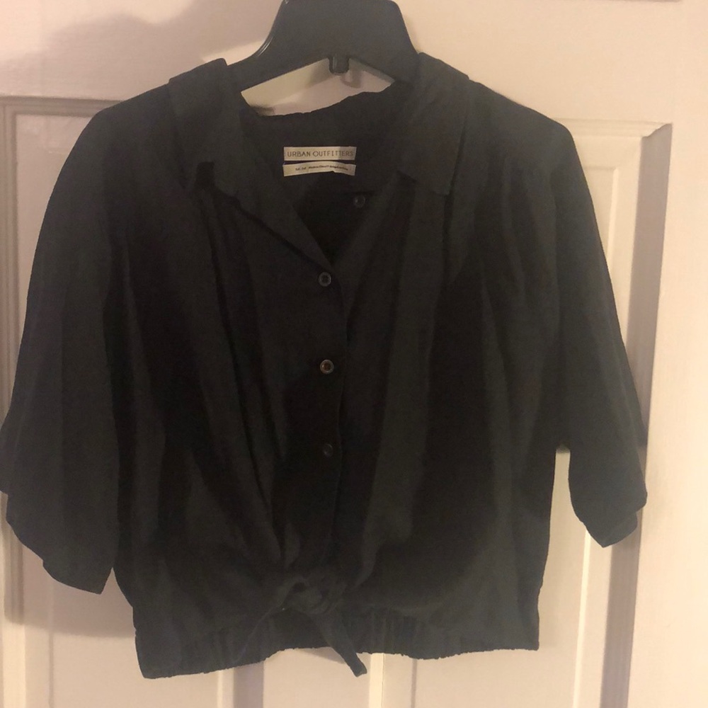 Urban Outfitters Short Sleeve Tie Blouse